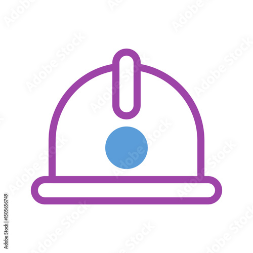 Minimalist hard hat icon illustration emphasizing safety and industrial design