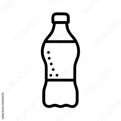 Soft drink bottle icon on transparent background for web and graphic design