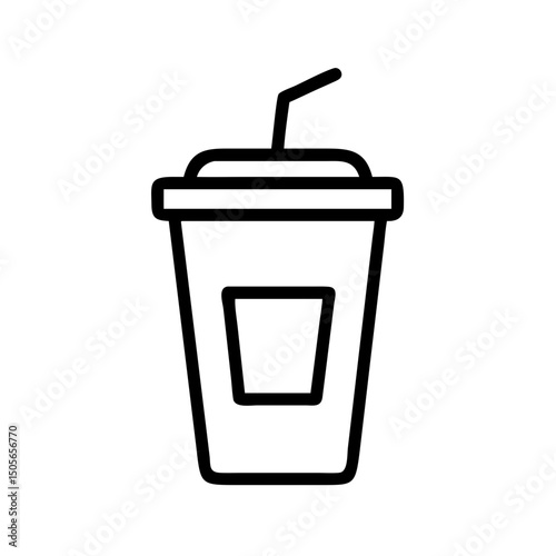 Soda cup icon on transparent background for web and graphic design