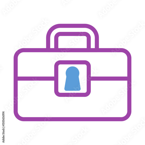 Abstract depiction of a briefcase with simple lines against a plain background