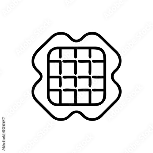 Waffle icon on transparent background for web and graphic design