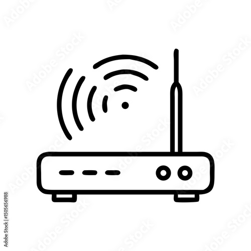 Wi fi router icon on transparent background for web and graphic design