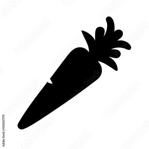 Silhouette carrot icon on transparent background for web and graphic design