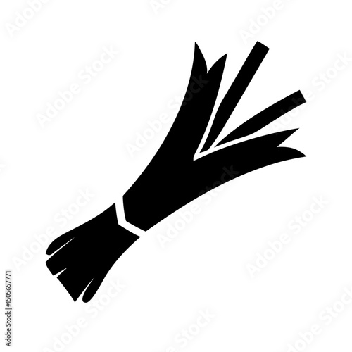 Silhouette leek icon on transparent background for web and graphic design