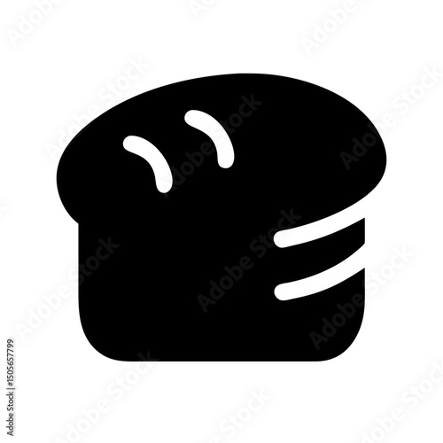Silhouette loaf of bread icon on transparent background for web and graphic design