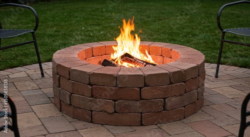Warm inviting backyard fire pit perfect for cool evenings relaxing ambiance