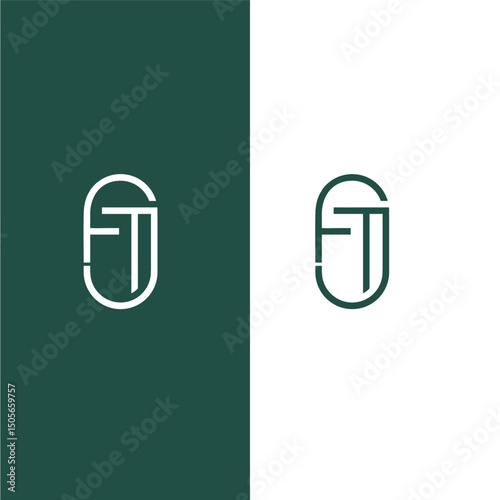 monogram logo with FTJ letter concept