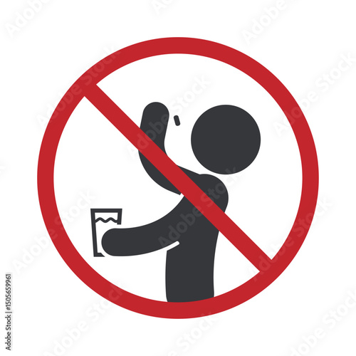 Isolated prohibition symbol of a person consuming illegal drugs, emphasizing the message "Don't Do Drugs" for health awareness.