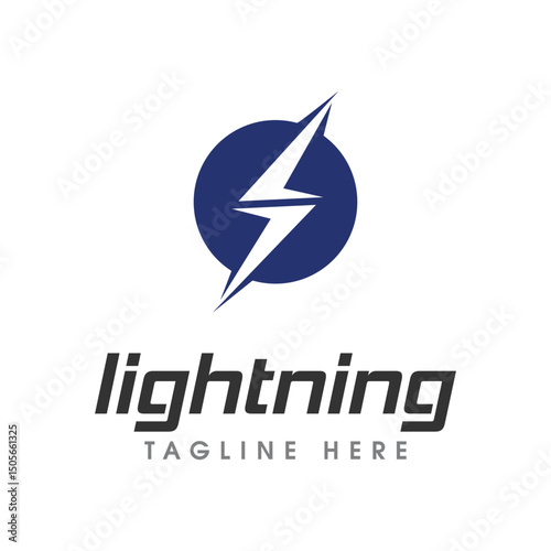 thunder electric speed logo design template