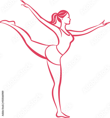 Delicate Line Art Dancer S Pose Natarajasana 