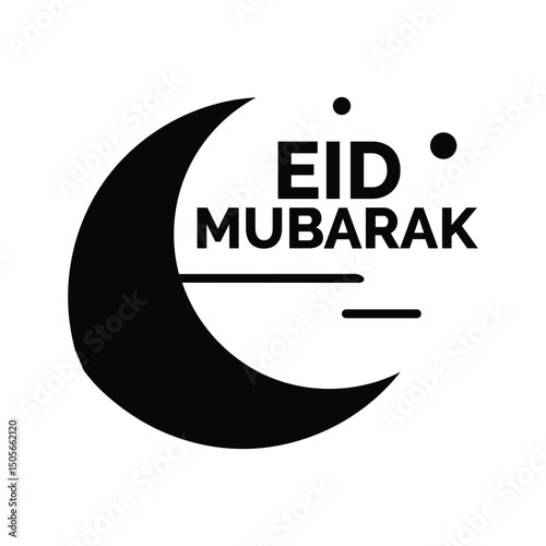 Eid mubarak islamic greetings Vector Icon Design