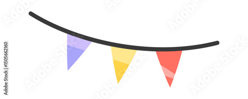 Cute flags decorative elements design