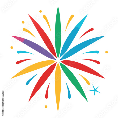 vector illustration of colorful fireworks