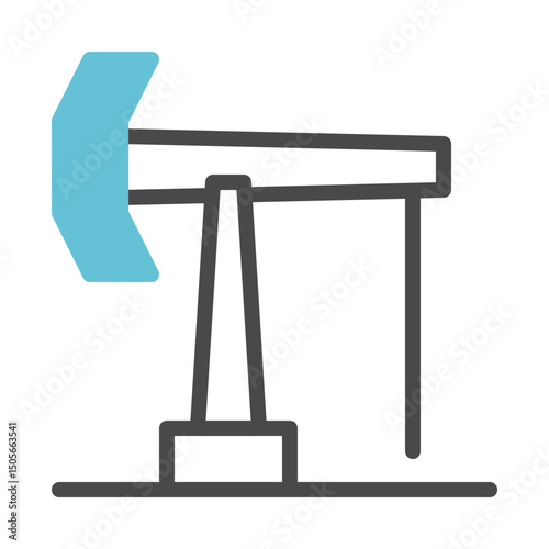 Minimalist oil pumpjack icon presenting the energy industry equipment