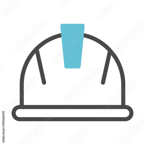 Stylized construction helmet illustration conveying safety and labor work