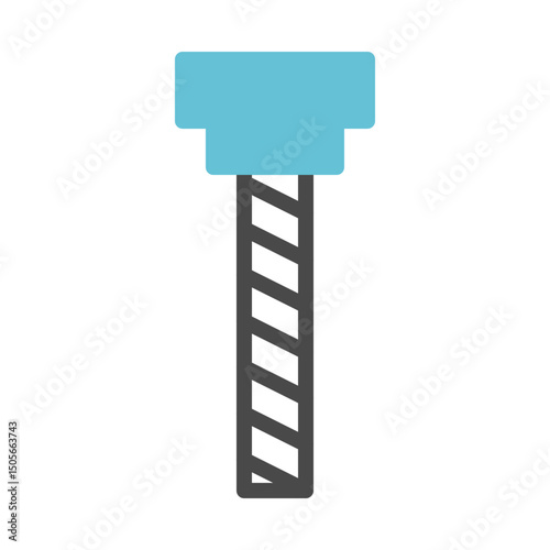 Stylized structural element: a geometric construction with contrasting colors