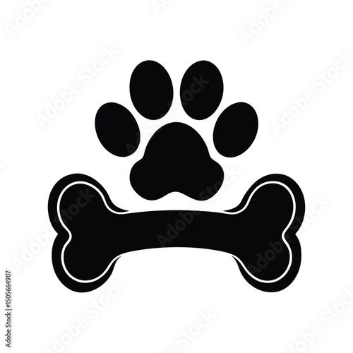A cartoon illustration of a dog bone is a fun and playful symbol often used in pet food graphics, stickers, and clipart designs featuring cute and modern styles with white and black outlines