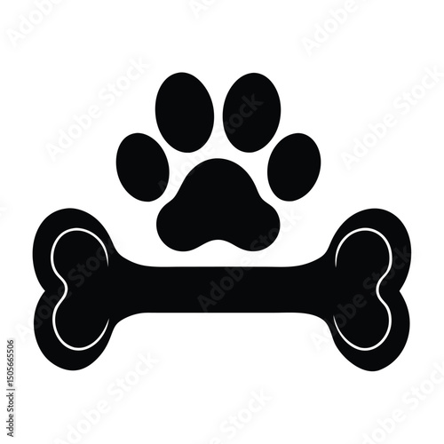 A cartoon illustration of a dog bone is a fun and playful symbol often used in pet food graphics, stickers, and clipart designs featuring cute and modern styles with white and black outlines