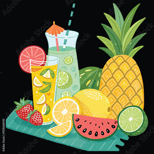 cocktail with fruits