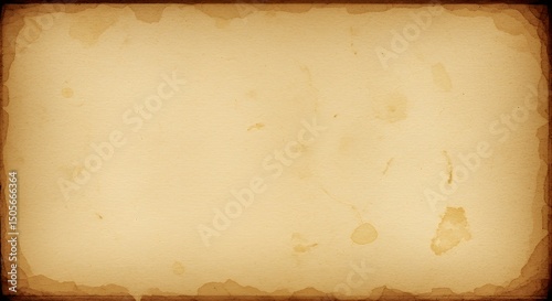 Old Antique Paper Texture Background with Stains and Brown Border