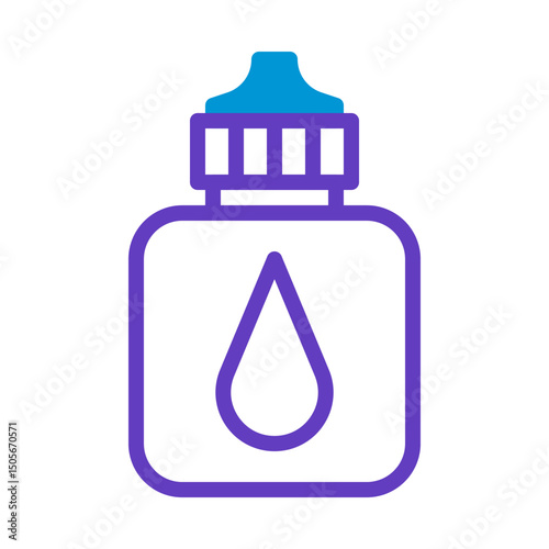 Minimalist depiction of a bottle containing liquid remedy used for medical relief