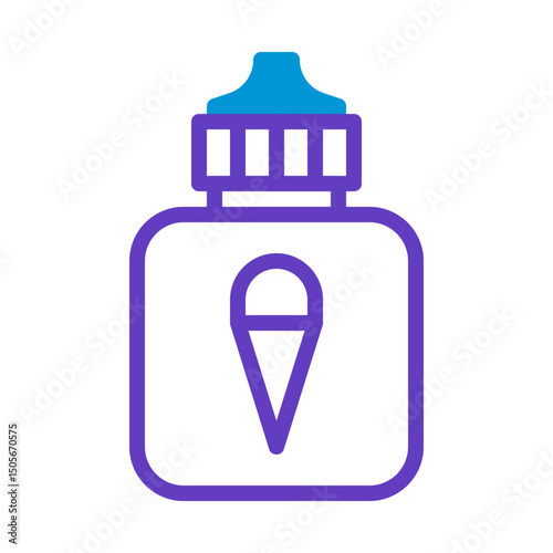 Vibrant Icon Depicting an Ice Cream Scented Liquid within a Graphic Bottle