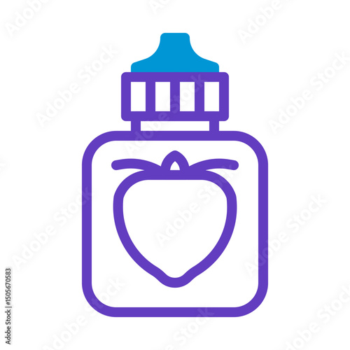 Fruity Essence Container: A stylized vector illustration of a bottle design