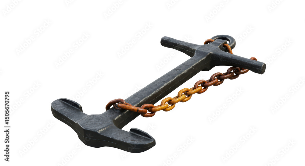 Obraz premium Isolated Anchor with Chain