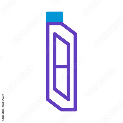 Stylized motor lubricant container illustration with vibrant blue and purple line art