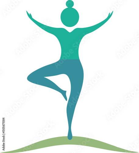 Minimalist Flat Design Silhouette Tree Pose Vrks