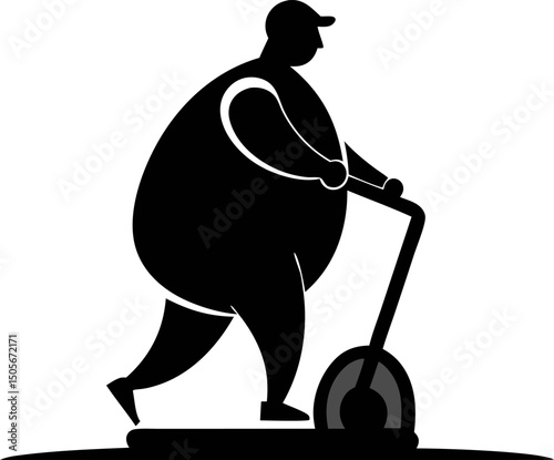 Minimalist Vector Silhouette Plus Size Man 