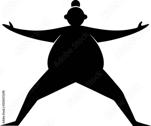 Minimalist Vector Silhouette Plus Size Person