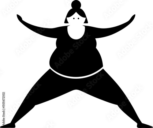 Minimalist Vector Silhouette Plus Size Person