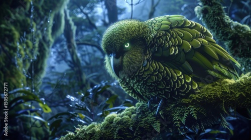 Kakapo in Natural Habitat - Rare Wildlife Photography