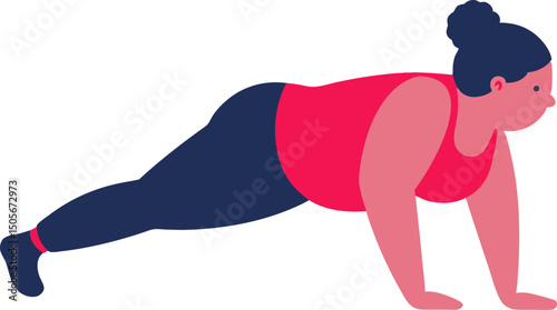 Minimalist Vector Silhouette Plus Size Woman