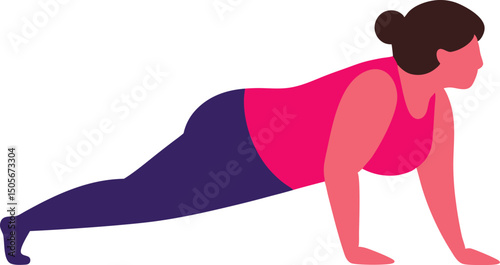 Minimalist Vector Silhouette Plus Size Woman