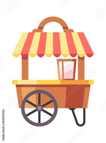 Mobile local cafe booth cartoon