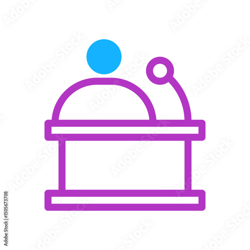Abstract representation of public speaking podium emphasizing accessibility