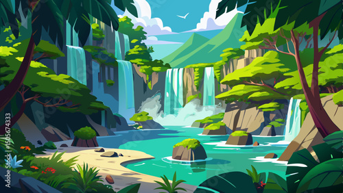 Ngardmau Waterfalls, a breathtaking natural wonder on Babeldaob Island, Palau, attracts tourists with its cascading waters, lush tropical surroundings, and serene Oceania beauty, making it a must-visi