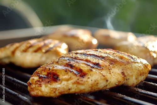 Grilled chicken with golden-brown marks