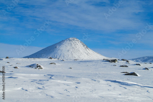 Fotografie Sarek national park in Sweden during cold snow polar winter