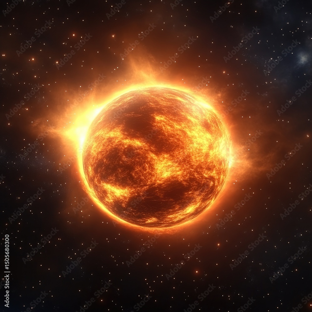 Obraz premium Fiery celestial body