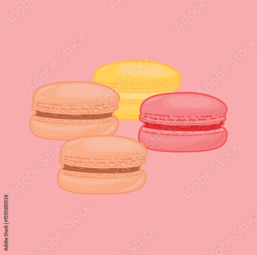 Illustration of a vector of a cute sweet macaroon food