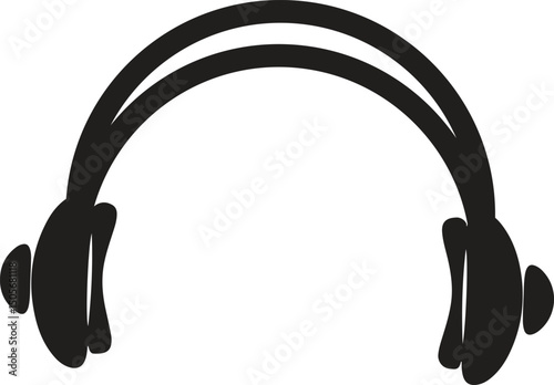 Headphones. Icon for design. Easily editable Headphone silhouette icon set vector on white background