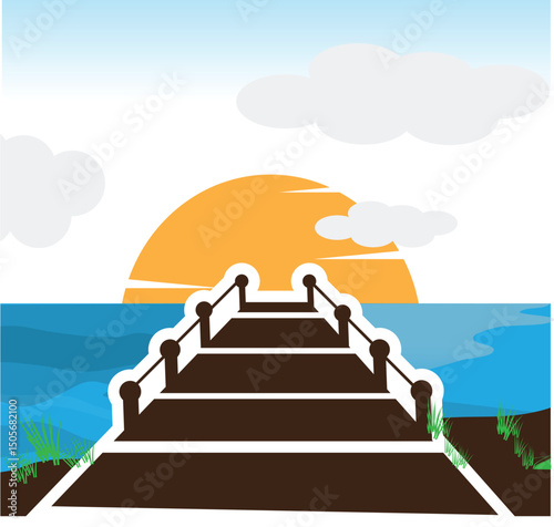 wooden bridge over the sea