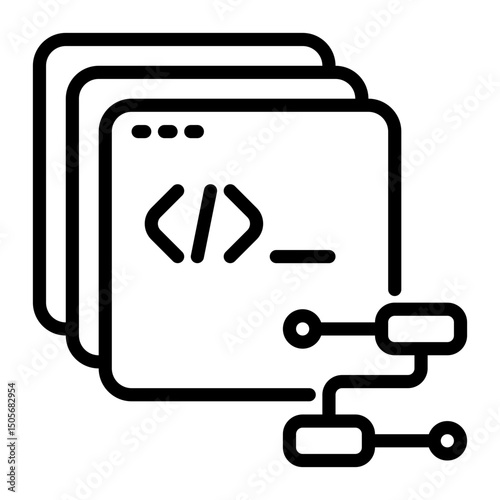 web coding icon, line icon style