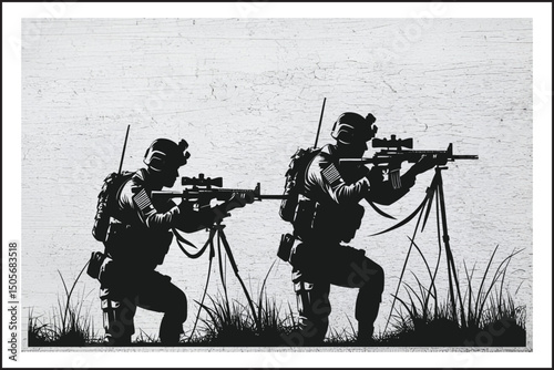  Urban Patrol Tactics, 
Military Silhouettes in Action, 
Assault Team in the Concrete Jungle