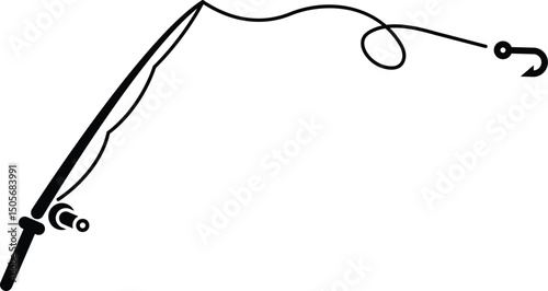 black fishing rod silhouette