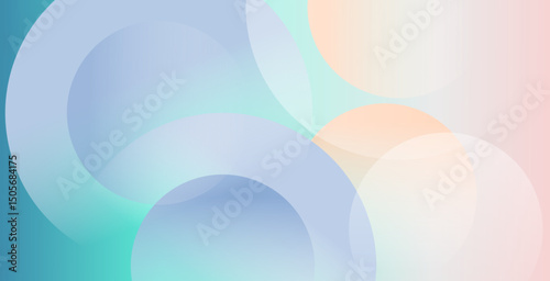 Abstract colorful background with circles, smooth wave lines and artistic blue color pattern illustration for web design template