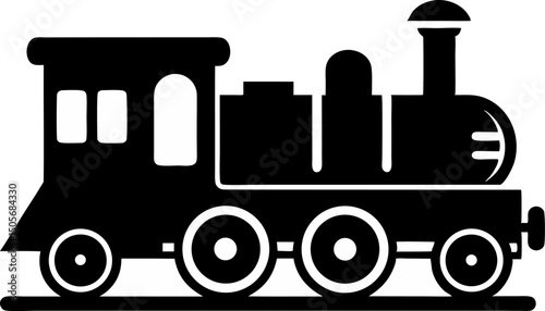 Train Engine Silhouette Vector Illustration 